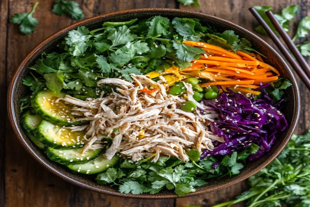 Asian-inspired chicken salad with sesame dressing