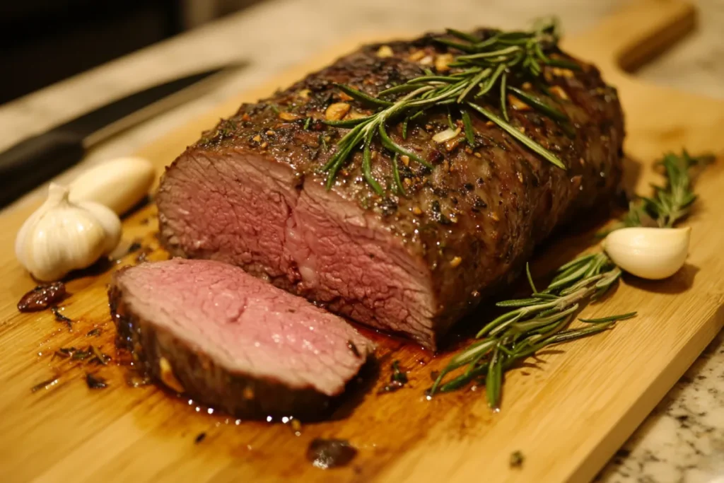 Perfectly Cooked Bottom Round Roast with Slices